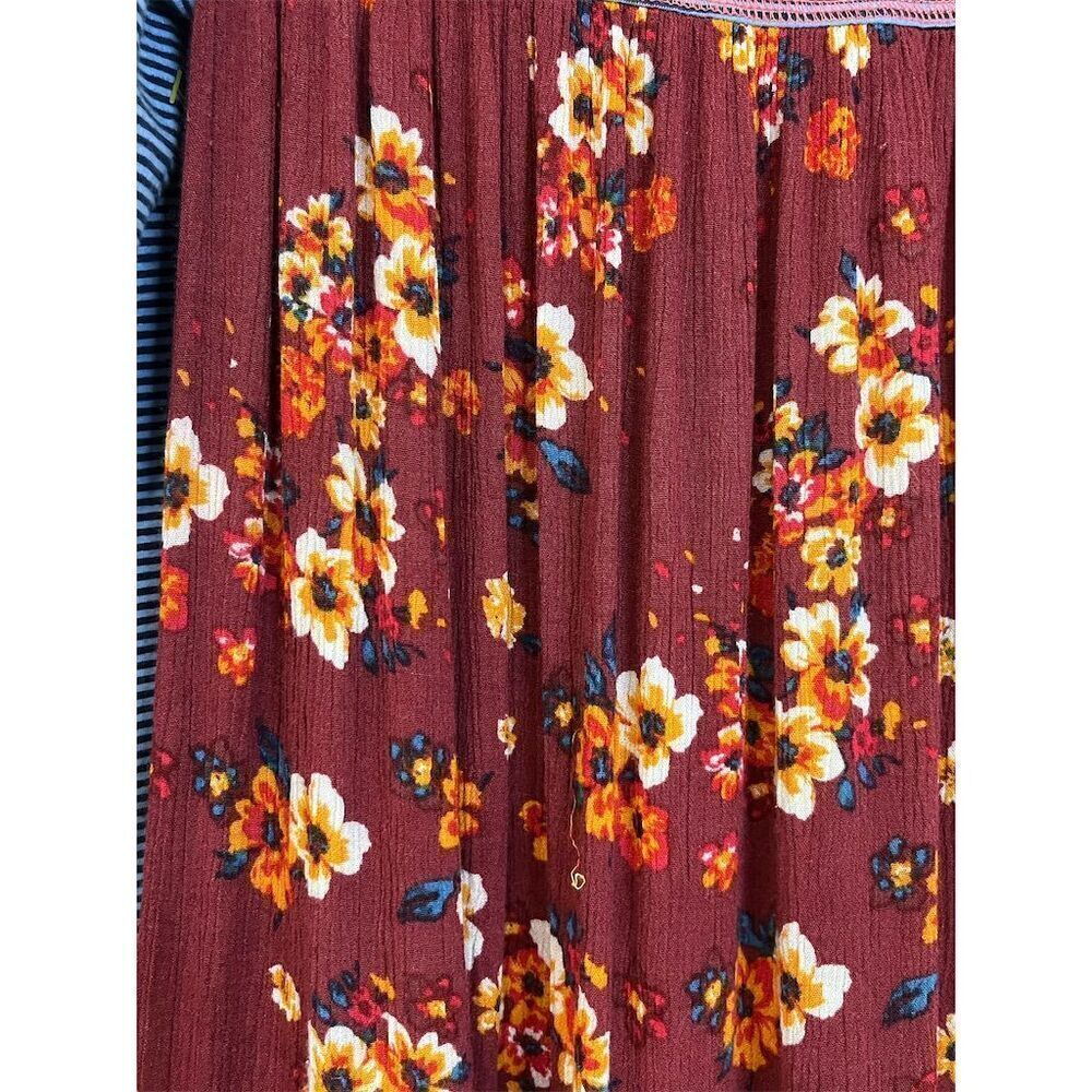 Bonnie Jean Girls 6 Striped Floral Dress Fall Peasant Boho Hippie Hobo - Picture 2 of 7